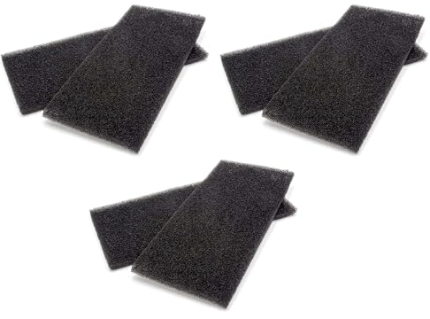 vhbw 6x Schaumfilter 40 PPI kompatibel mit Bauknecht Uniq, Ultimate Care Wäschetrockner
