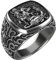 WIPPWER Neue Vintage Silber Überzogene Dragon Warrior St. George Ringe for Männer Retro Mode Schmuck Nordischen Mythologie Viking Ring Party Geschenk