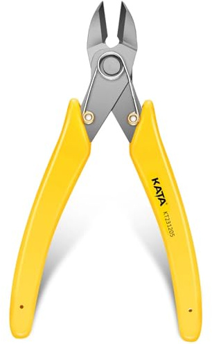 KATA Pince coupante en acier inoxydable de 15,2 cm, coupe latérale robuste, pince coupante pour couper l'électronique, la fabrication de bijoux, le fil métallique, les travaux manuels