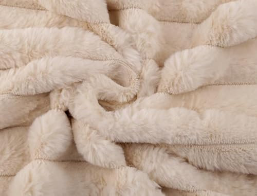 EDEL&SCHNELL Hundebett Bezug aus Nerz Kunstfell, Hundebettbezug 125 cm beige mit Kapuze, Ersatzbezug für Hundebett Flocke, Cosybed, Hyggebed