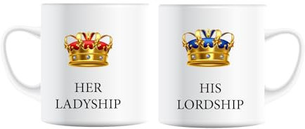 His Lordship & Her Ladyship Fine China Mugs, Set of 2, Individually Boxed Gifts (Both)