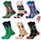 Herren Weihnachtssocken Mit Box Stricksocken Wadensocken Baumwolle Weihnachtsgeschenke für Manner(Größe 39-46)