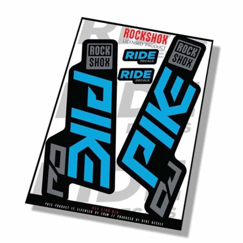 Rockshox Pike DJ 2021 Fork Decals - Blue - Licensed by Rockshox GLOSS