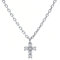 Evensee Halskette Damen Silber 925, Rhodium Plattiert Kreuz Anhänger, Kette Mit Zirkon Kreuz Schmuckstück, Edle Weißgold Collier, Geschenk für Frauen