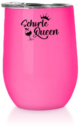 Prozente Momente Schorle Queen - Winetumbler | Weinbecher | Freizeit | Becher to go | Edelstahlbecher | lustige Sprüche | Sommer | Thermobecher | Camping | Weiß