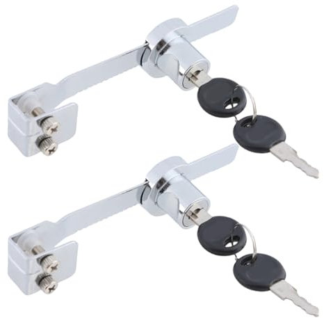 wivixi Verrou de sécurité pour armoire en verre avec clés et cliquets - Mécanisme de verrouillage pour porte en verre et tiroirs