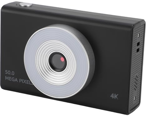 Digitalkamera, 4K-HD-Retro-CCD-Kamera für Studenten, Teenager, Jungen, Mädchen, Kompakte Tragbare Kleine Point-and-Shoot-Digitalkameras, 8-facher Zoom, Anti-Shake, Unterstützt 64
