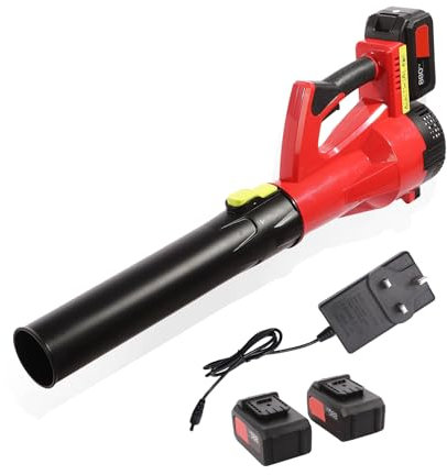 OUBUBY Cordless Leaf Blower 220V 0-22000 rpm Powerful Air Blower, Portable Handheld Leaf Blower with 2 Battery & Charger Portable Handheld Leaf Blowers for Garden, Patio, Lawn Lightweight