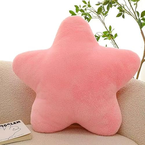 Gluhbirnen Kuschelkissen Kinder, Kissen Stern, Stern Kuscheltier, Kuschelkissen Flauschig, Kuschelkissen Kinder, Weiche Flauschige Sternform Zierkissen Sofakisse für Heimdekoration, Rosa, 50CM