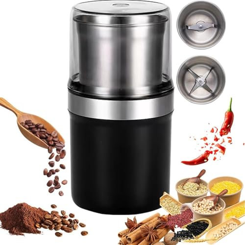 Portable Spice Blender, 200W Electric Spice Coffee Grinder For Kitchen, 100g Capacity Grain Grainder and Chopper with Stainless Steel Blades, Low Noise, For Home Coffee Bean, Herbs, Nuts, Grains
