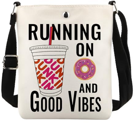 MAOFAED Umhängetasche für Kaffee und Donuts, für Shopping, Reisen, Büro, Kaffeeliebhaber, Geschenk für Donut-Liebhaber, Good Vibedunkxk