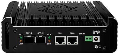 AdvanElink Micro Firewall Appliance Quad Core InteI N150 (Upgraded N100), 2 x 10G SFP, 2 x 2.5GbE i226-V LAN, Barebone System, DDR5 Mini PC Router Built-in Fan, 2 x M.2 slot