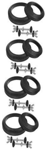 Housoutil 4 Sätze Toilettenzubehör Toilettenanschluss Schrauben Toilettenteile toiletten spülkasten dichtungsringe austausch der toilettendichtung Ersatzteile für Toiletten Rostfreier Stahl