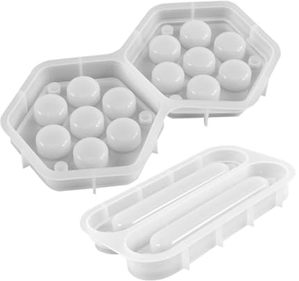 TOYANDONA Sechseckige Würfelaufbewahrungsbox und Leichtes Entformen Würfelbox 2 Stück Silikonform aus Kunstharz mit Deckel Einfache Reinigung für Selbstgemacht Würfelspielkoffer