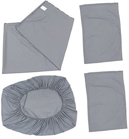 Zerodeko 4 Stück Blatt vierteiliges Bettset Tagesdecken gesteppt Matratzenauflage Tröster Matratzenschoner Leinen nachtleuchtende bettwäsche bettunterlage Bettbezug-Set chemische Faser Grey