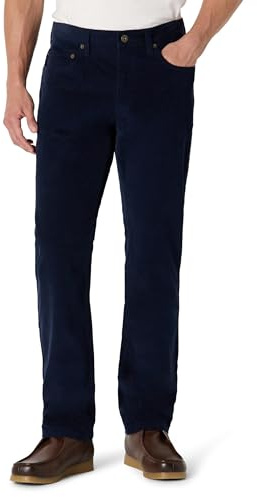 Amazon Essentials Pantalon en Velours Côtelé à 5 Poches, Coupe Droite Homme, Bleu Marine, 30W / 32L