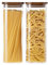 QuaLife 2er Set Vorratsgläser (2200 ml) mit Holzdeckel - Luftdichte Borosilikatglasbehälter - stapelbare Glasdosen für Spaghetti & Müsli - Quadratische Aufbewahrung