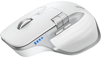 TECKNET Bluetooth Mouse, Wireless Mouse with Thumb Scroll, White | Rechargeable Mice, Dual Bluetooth 5.0 & 2.4GHz, 4800DPI Adjustable, Silent Click, Computer Mouse for Windows/Mac OS