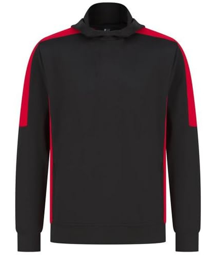 Finden & Hales Unisex Adult Team Contrast Panel Hoodie (M) (Black/Red)