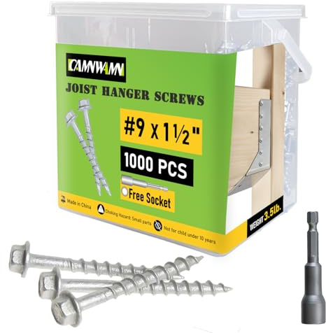 1000-Pack #9 x 1-1/2 in. Heavy Duty Joist Hanger Screws, Connector Screws