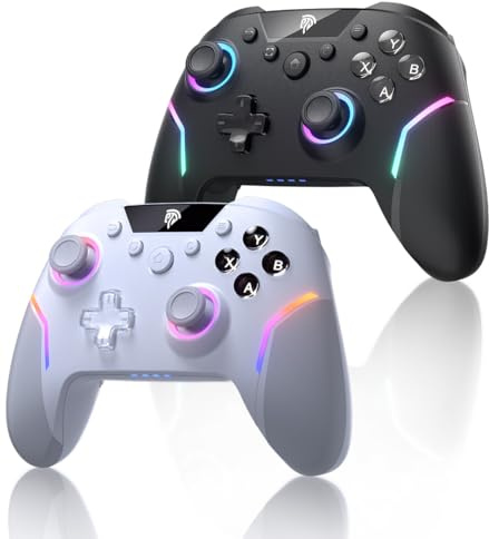 EasySMX X20 Manette PC Sans Fil 2PCS, Deux Joueurs Contrôleur pour PC/Switch/Android/iOS/Steam/Android TV Box, 1000 mAh