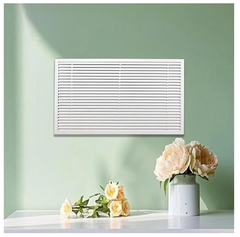 Radiator White Louvered Grill Simple Disassembly Metal Vent Cover for Wall Ceiling Blinds Home Covers Under Windowsills Balconies(11.81 x 11.81in/300 x 300mm)