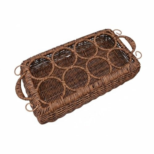 rockible Porta Latas de Mimbre Tejido Resistente Cesta Rectangular de Mimbre con Asa Almacenamiento del Hogar, Style to 1