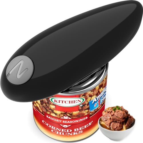 Yousmart Electric Can Opener,One Touch Smooth Edge Tin Opener Black | Hands-Free Battery Operated Automatic Opener for Seniors with Arthritis & Kitchen