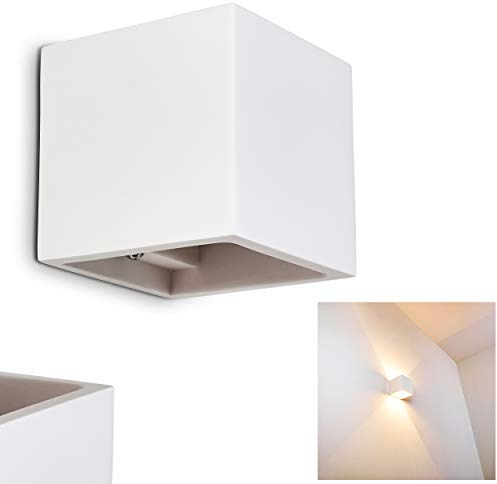 Wandlampe Mazara aus Keramik in Weiß, Wandleuchte mit Up & Down-Effekt, 1 x G9 - Fassung, Innenwandleuchte mit handelsüblichen Farben bemalbar, ohne Leuchtmittel