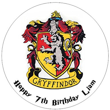 Harry Potter Gryffindor Personalised Edible Birthday Cake Topper 8 Circle (Icing Sheet)