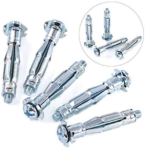 Swpeet 30 pcs M4 × 32 Heavy Duty Acier zingué Molly Boulon Assortiment kit, creux disque mural Ancre Vis Assortiment kit pour sécuriser cloison sèche, Sheetrock, Plâtre et de carrelage