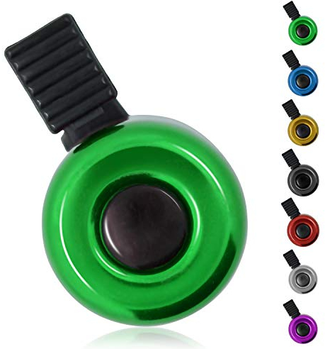WASAGA Bici Campanello 7 Colori Mini Lega di Alluminio Bici Anello Forte Croccante Chiaro Suono Corno Bici Accessori per Mountain Bici da Strada, Adatto per Adulti Bambini Ragazzi Ragazze