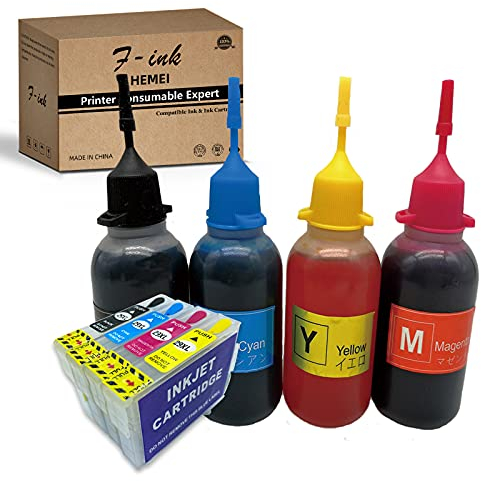 F-INK Nachfüllbare Tinte 29XL & 50 ml Flasche, kompatibel mit Home XP-255 XP-257 XP-352 XP-355 XP-452 XP-452 XP-455 XP-235 XP-245 XP-332 XP-335 XP-352 247 XP-442 XP-342 XP-345 XP-445 Drucker