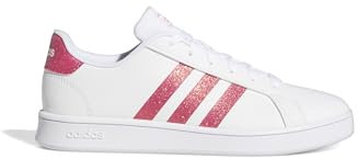 Adidas Grand Court K, Scarpe Unisex - Bambini e ragazzi, Bianco/Vero Rosa/Bianco, 37 1/3 EU
