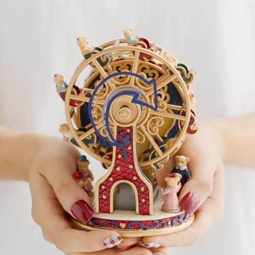 LOVE FOR YOU Geschenk verpackt Spieluhr Bär Riesenrad Musik Dekoration für Mädchen und Jungen Baby Kinder Sohn Tochter Mama Enkelin Oma Nichte Frauen Weihnachts Geburtstags Geschenke
