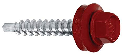 Wkret-Met RAL3011 Lot de 200 vis à tôle 4,8 x 70 mm pour support en bois (Marron/rouge)