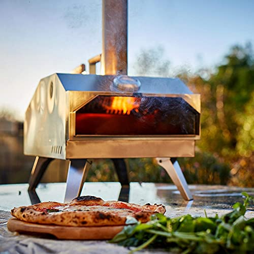 Outi Pizzaofen,Das komplette Pizzaofen-Bundle,Thermometer, XL Kraftstoffbox, 3 Arten von Kraftstoff, Allwetterabdeckung, Garantie,700°C in unter 10 Minuten,Schnellster Ofen auf dem Markt!