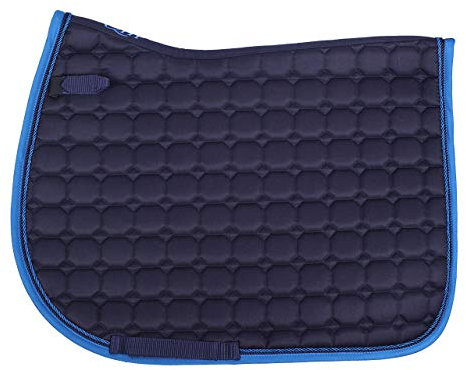 QHP Schabracke Florence extravagante Quadratsteppung 2 Zierkordeln (Pony VS, Navy)