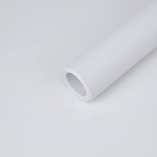 Abyssaly White Wallpaper Vinyl Wrap Self Adhesive Wallpaper Plain Sticky Back Plastic Stick On Paper 40cm x 300cm Peel and Stick for Home Decorative Kitchen Worktops Furniture Stickers