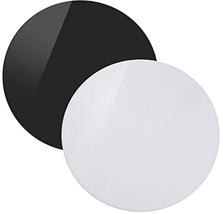 Andoer Pack of 2 30 x 30 cm Round Acrylic Glass Reflection Board Photography Background Boards for Product, Jewellery, Watches, Still Life Photography, Black and White