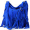 modamoda de T125 Damen Leder Wildleder Schultertasche Umhängetasche handmade in Italy, Farbe:Königsblau2021