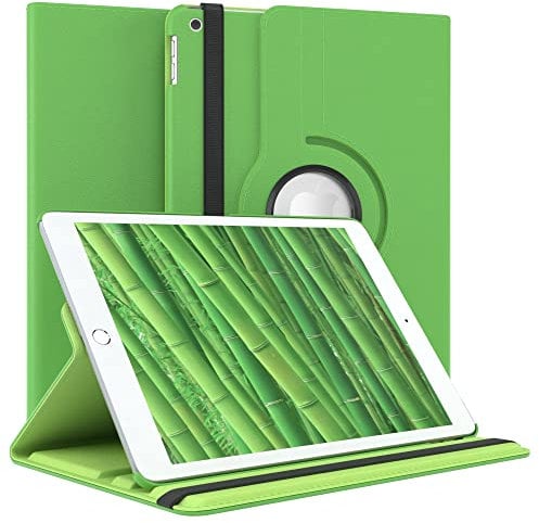 EAZY CASE - Tablet Hülle für iPad 2021/2020 / 2019 Gen. Schutzhülle 10.2 Zoll Smart Cover Tablet Case Rotationcase zum Aufstellen Klapphülle 360° drehbar mit Standfunktion Tasche Kunstleder Grün