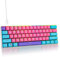 Fogruaden Teclado mecánico 60%, teclado para juegos de 61 teclas, retroiluminación RGB, teclado ultra compacto con cable 60% para Windows y Mac PC Gamer, fácil de llevar en viaje (rosa, interruptor