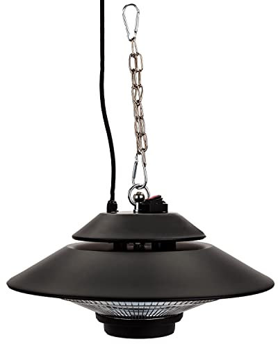 VFM - orma Deluxe Ceiling Mounted Heater Black Instant Heat Infrared Gazebo Patio Lamp - Summer parties and BBQS