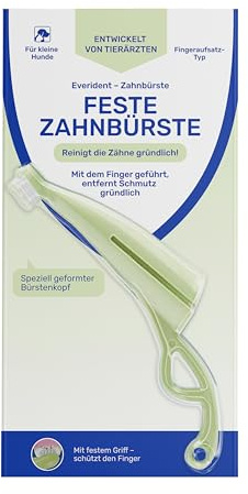 Hundezahnbürste | Fingerzahnbürste Hund | Nylonborsten | Kleine Rassen | Schutzschild für Finger, sanfte Reinigung, gebogene Form, schwer erreichbare Stellen, empfindliches Zahnfleisch
