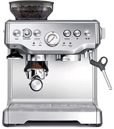 AVLUZ Máquina de café espresso y cafetera semiautomática Máquina de café espresso Máquina de rutas de espuma for la oficina en casa (Color : Silver)
