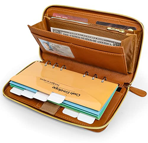 Geldumschlag-System – Budget-Geldbörse mit Geldumschlägen, All-in-One, Geldbeutel-Organizer für Frauen, Geldbudgeting, mit monatlichen Budgetkarten und Jahresbudgetplaner, Blatt, RFID-Blockierung