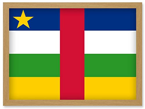 Artery8 Central African Republic National Flag Patriotic Vexillology World Flags Country Region Poster Artwork Framed Wall Art Print A4