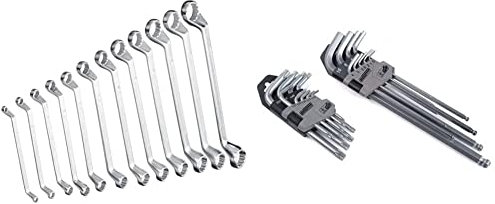 Mannesmann - M 140-12 - Juego de llaves combinadas, 12 piezas, 6-32 mm, CV & (6) Juego llaves hex. y TX, 18 pzas.