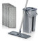 Mopa Limpia Suelos, Mango Acero Inoxidable, Microfibra Adhesiva y Función Escurridor Empapador, Rotación Plana y 360 grados. Para todo tipo de Superficies Húmedas/Secas (PACK 6 ALMOHADILLAS GRIS)